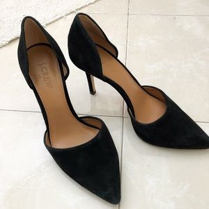 J Crew D’Orsay Black Suede Pumps